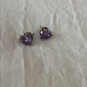 Vibrant Amethyst Stud Earrings with Faceted Design